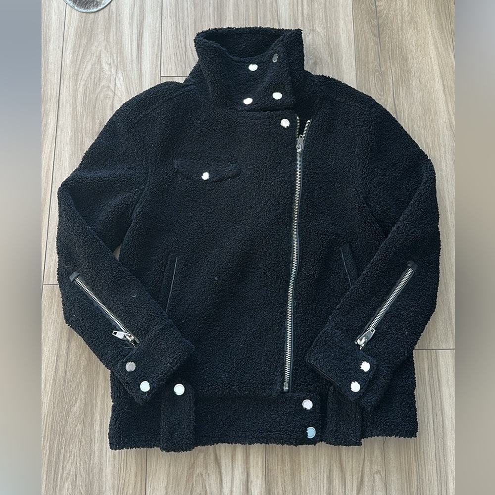 Blank NYC Sherpa Oversized Moto Jacket